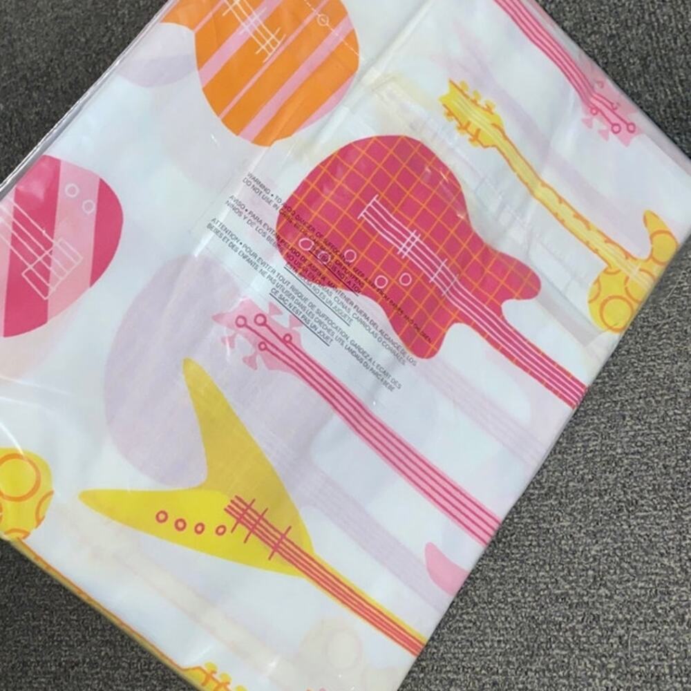 Garnet Hill Retired Guitar Jam Standard Pillow Cases White Guitar Print Cotton
